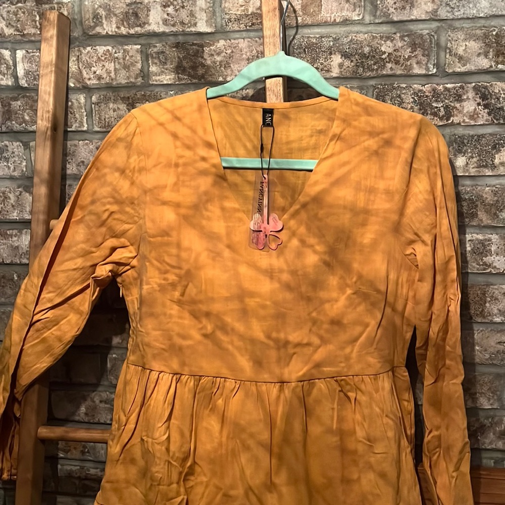 Yellow simple dress new with tags size small
